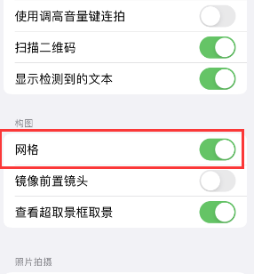 朝阳苹果手机维修网点分享iPhone如何开启九宫格构图功能